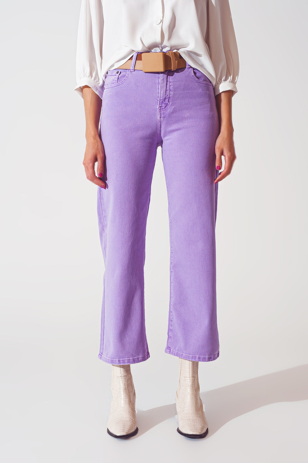 Wide leg jeans in purple - Coloured Jeans