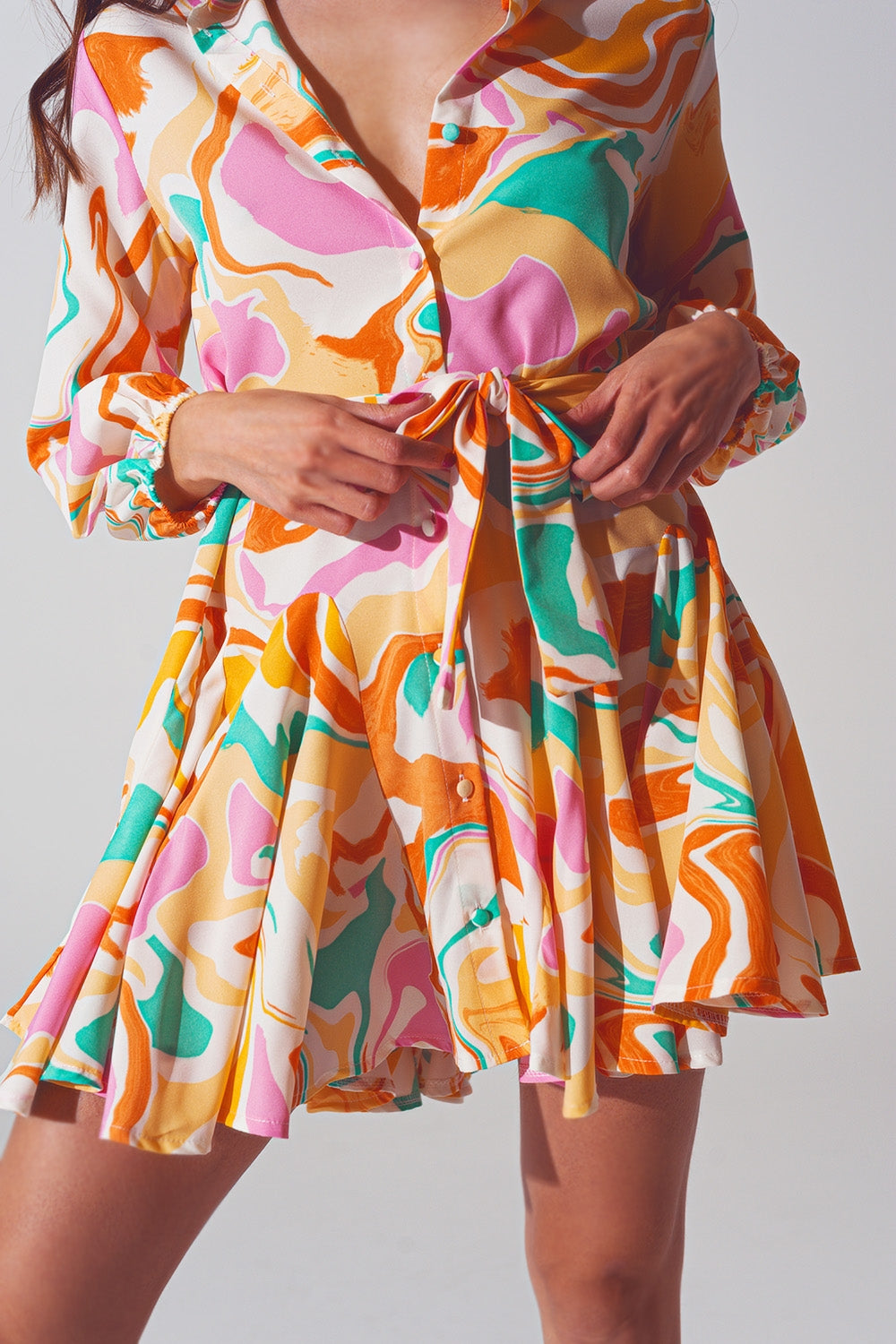 Psychedelic Printed Dress in Multicolor - dress
