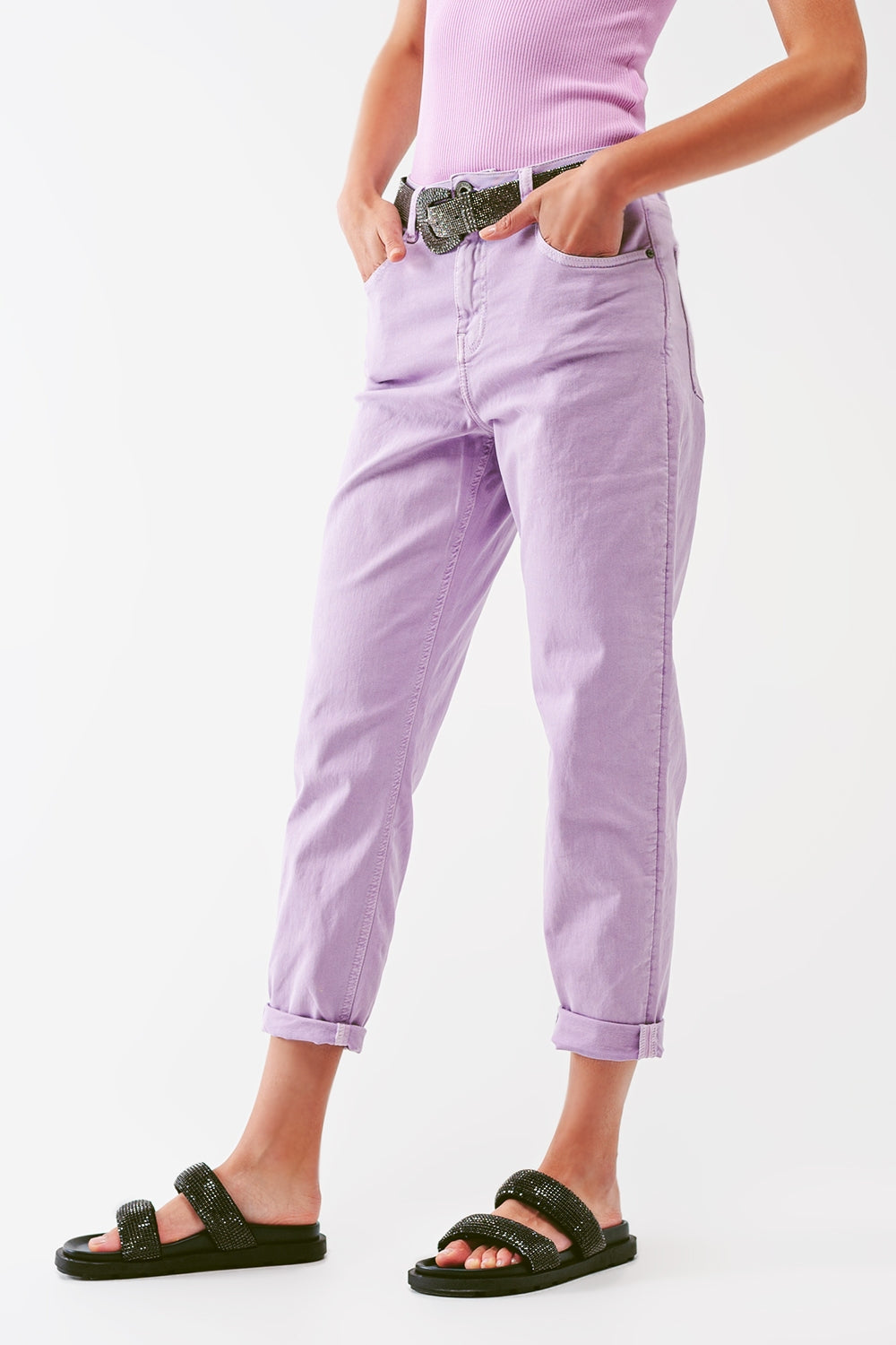 Relaxed Basic Jeans in Purple - Coloured Jeans