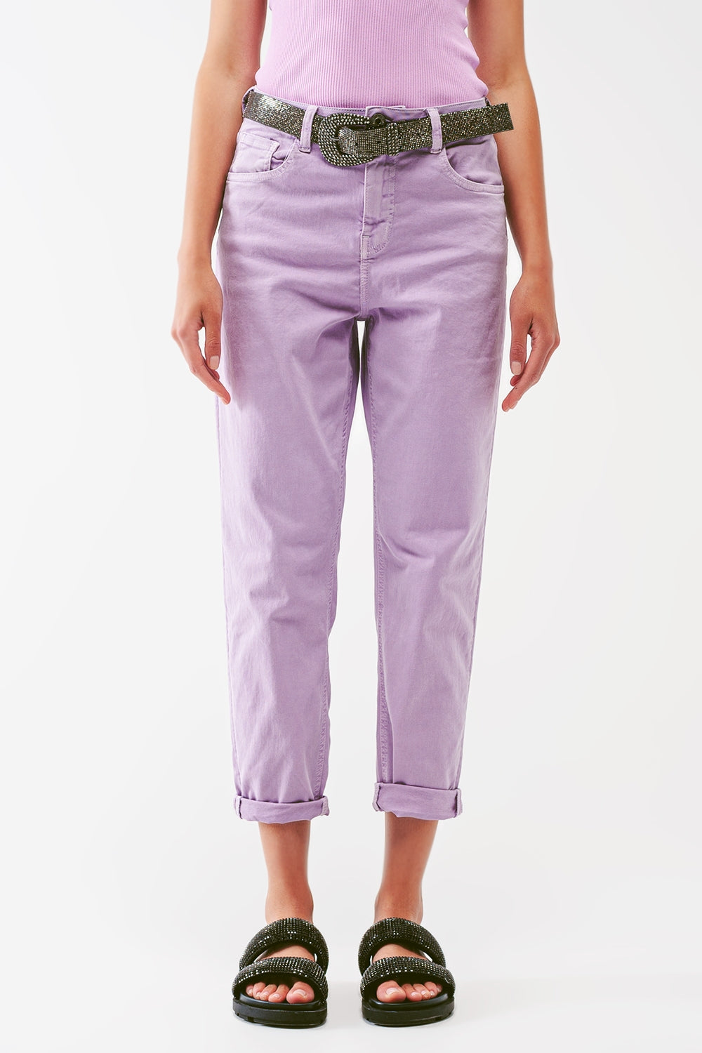Relaxed Basic Jeans in Purple - Coloured Jeans