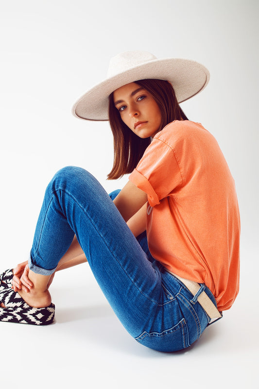 skinny jeans in mid wash - Denim