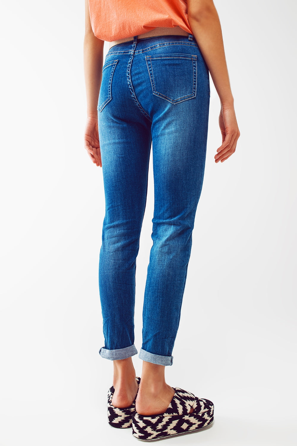 skinny jeans in mid wash - Denim