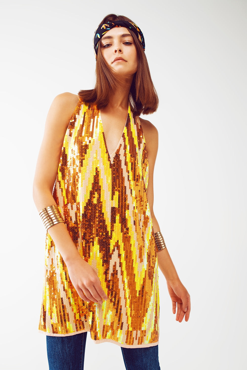Party Mini Dress with Sequins - dress