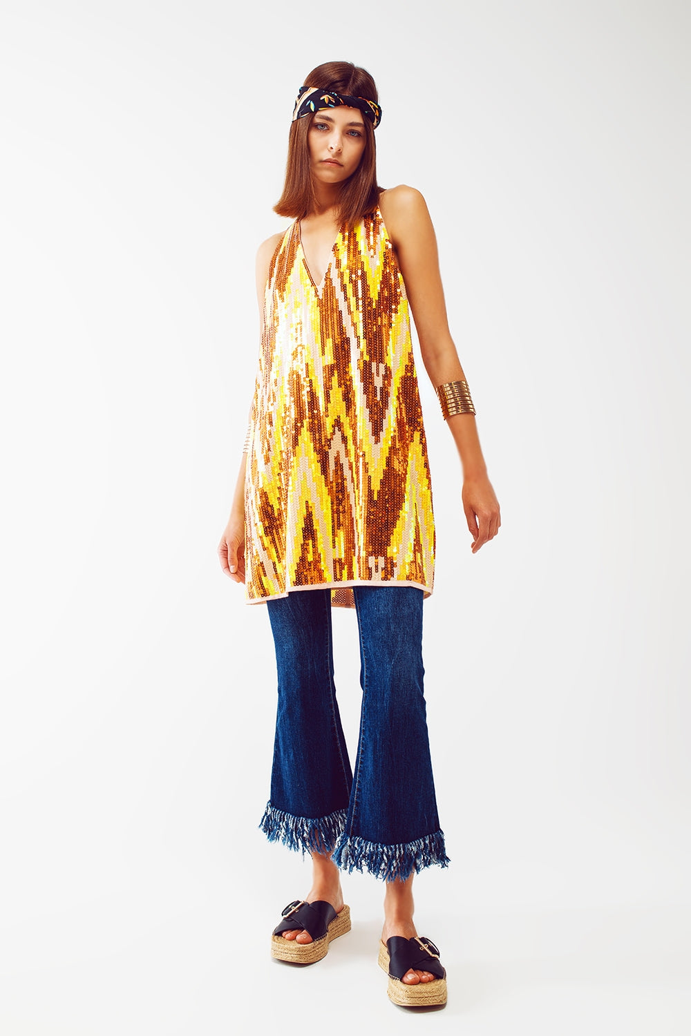Party Mini Dress with Sequins - dress