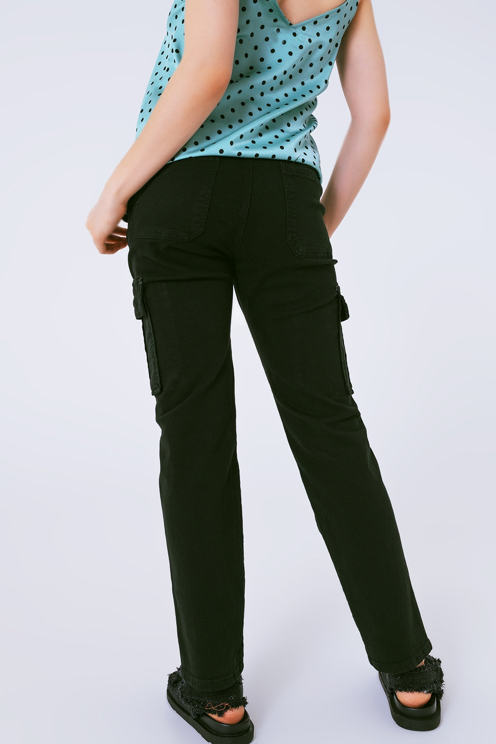 Relaxed cargo pants in black - Coloured Jeans
