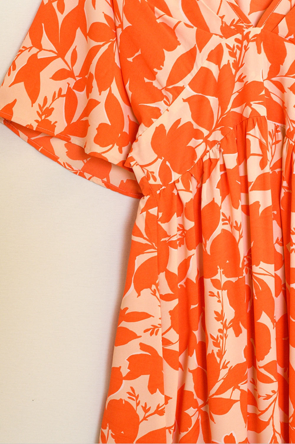 maxi orange flower print dress - dress