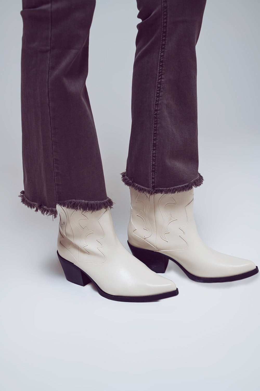 Flare jeans with raw hem edge in dark grey - Coloured Jeans