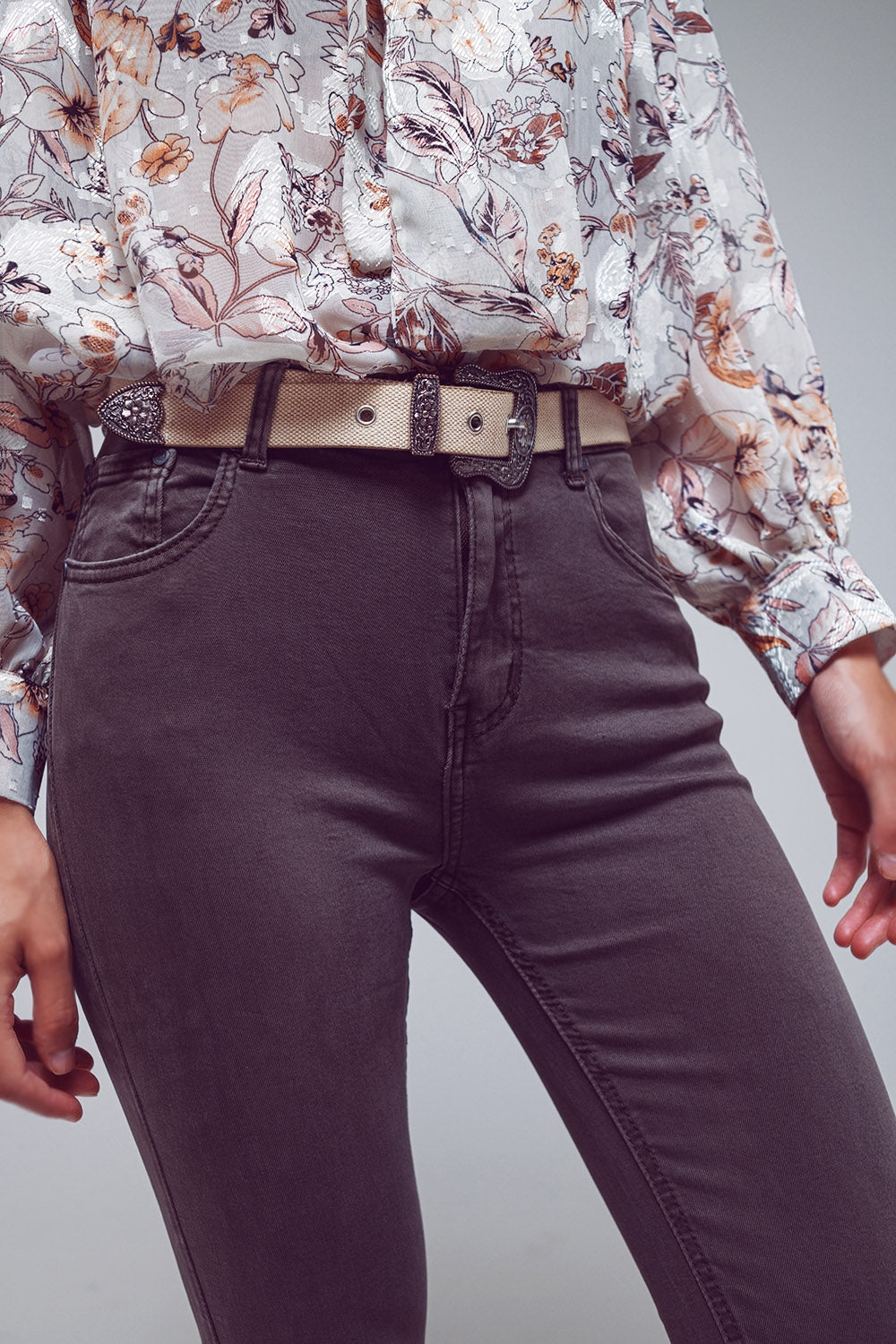 Flare jeans with raw hem edge in dark grey - Coloured Jeans