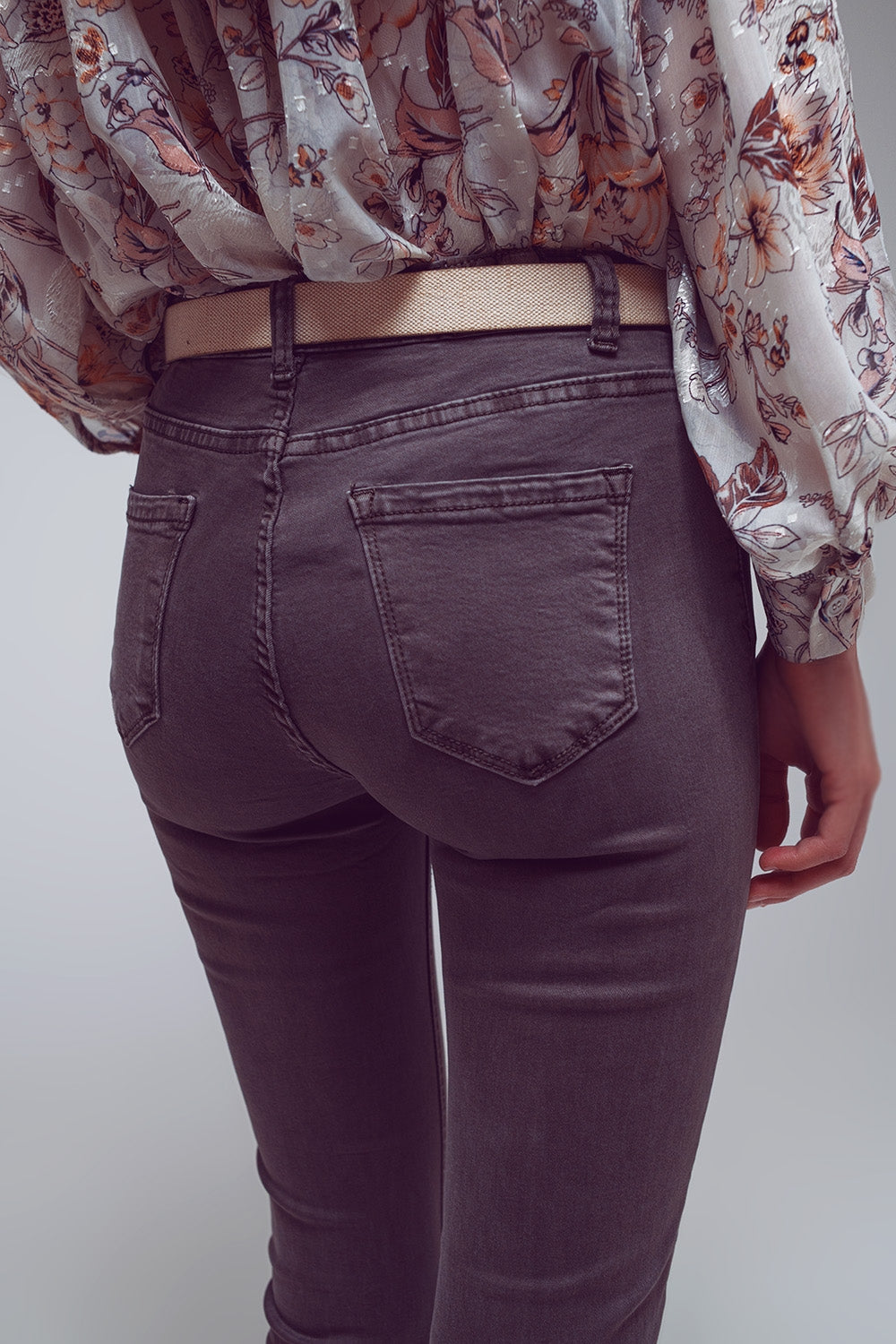 Flare jeans with raw hem edge in dark grey - Coloured Jeans