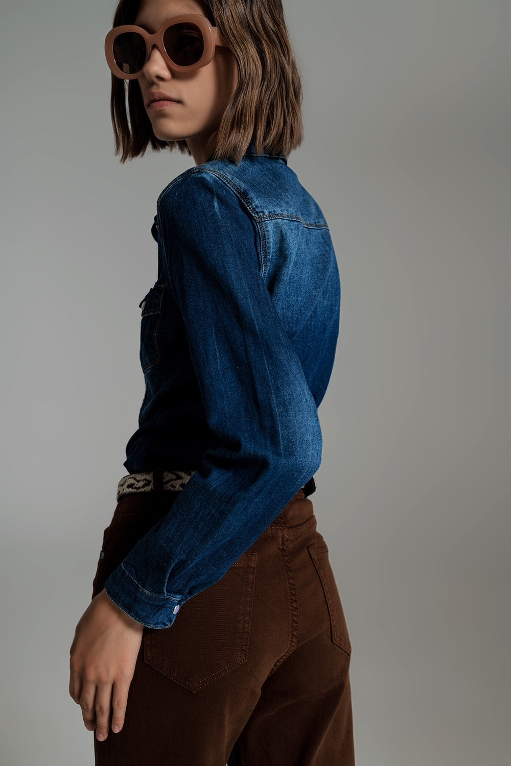 Denim shirt in mid wash blue - Shirts, Denim