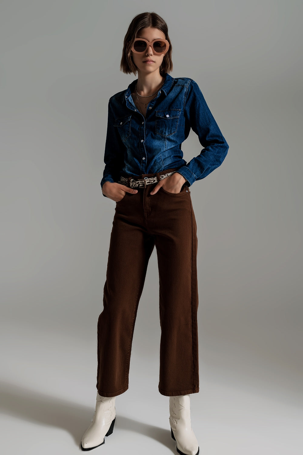 Denim shirt in mid wash blue - Shirts, Denim