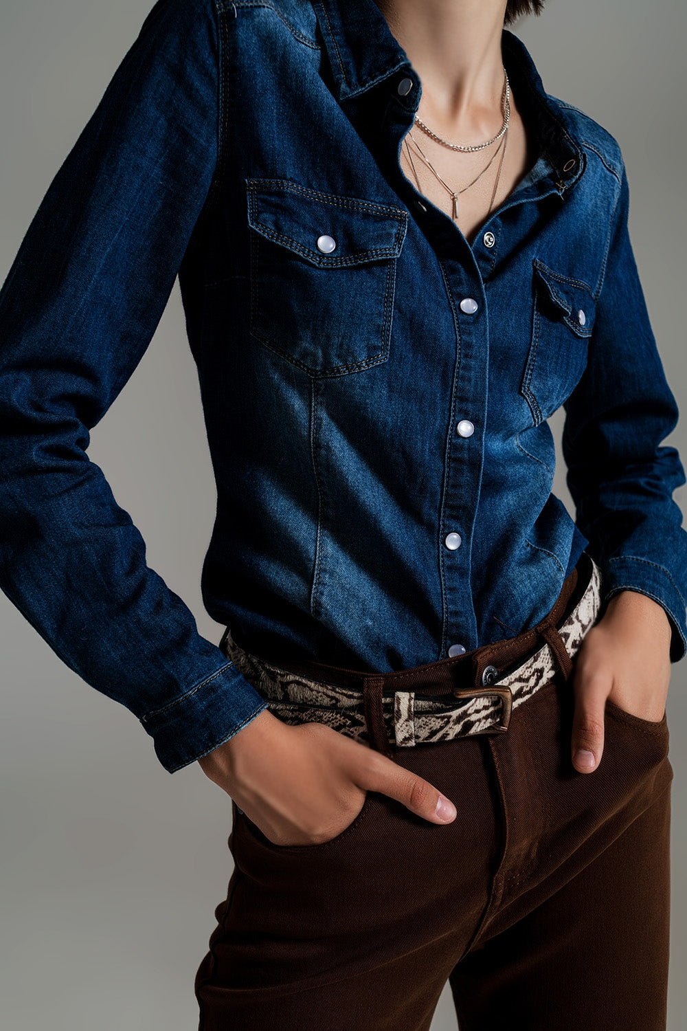Denim shirt in mid wash blue - Shirts, Denim
