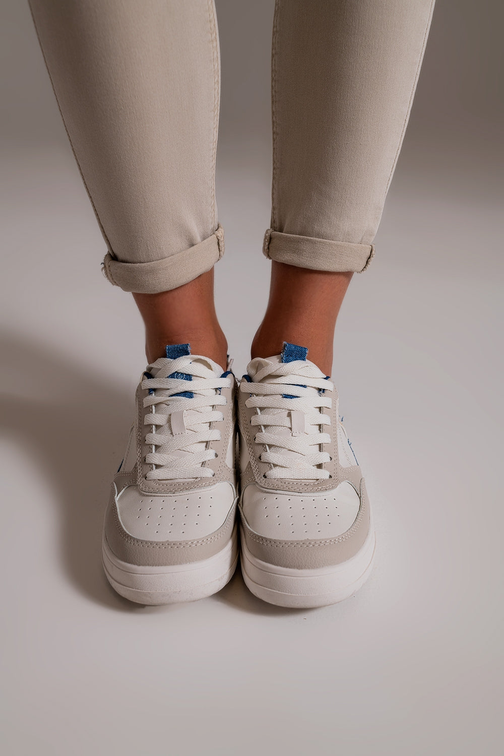 Beige ankle jeans with soft wrinkles - trousers, Coloured Jeans