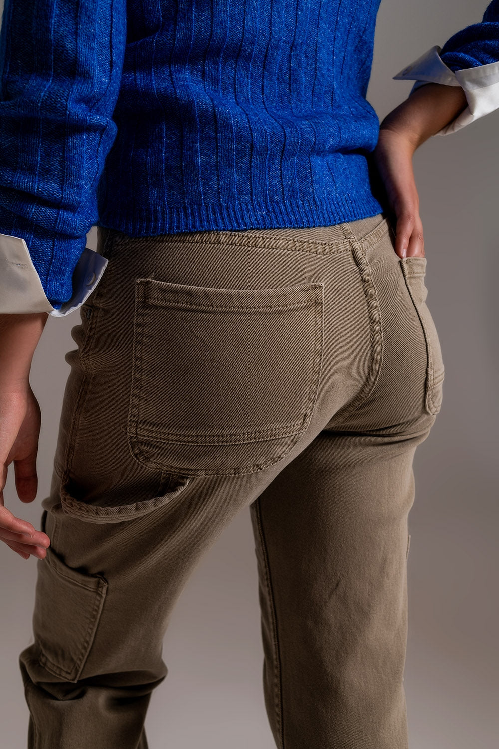 Straight Leg Cargo Pants in brown beige - trousers, Coloured Jeans