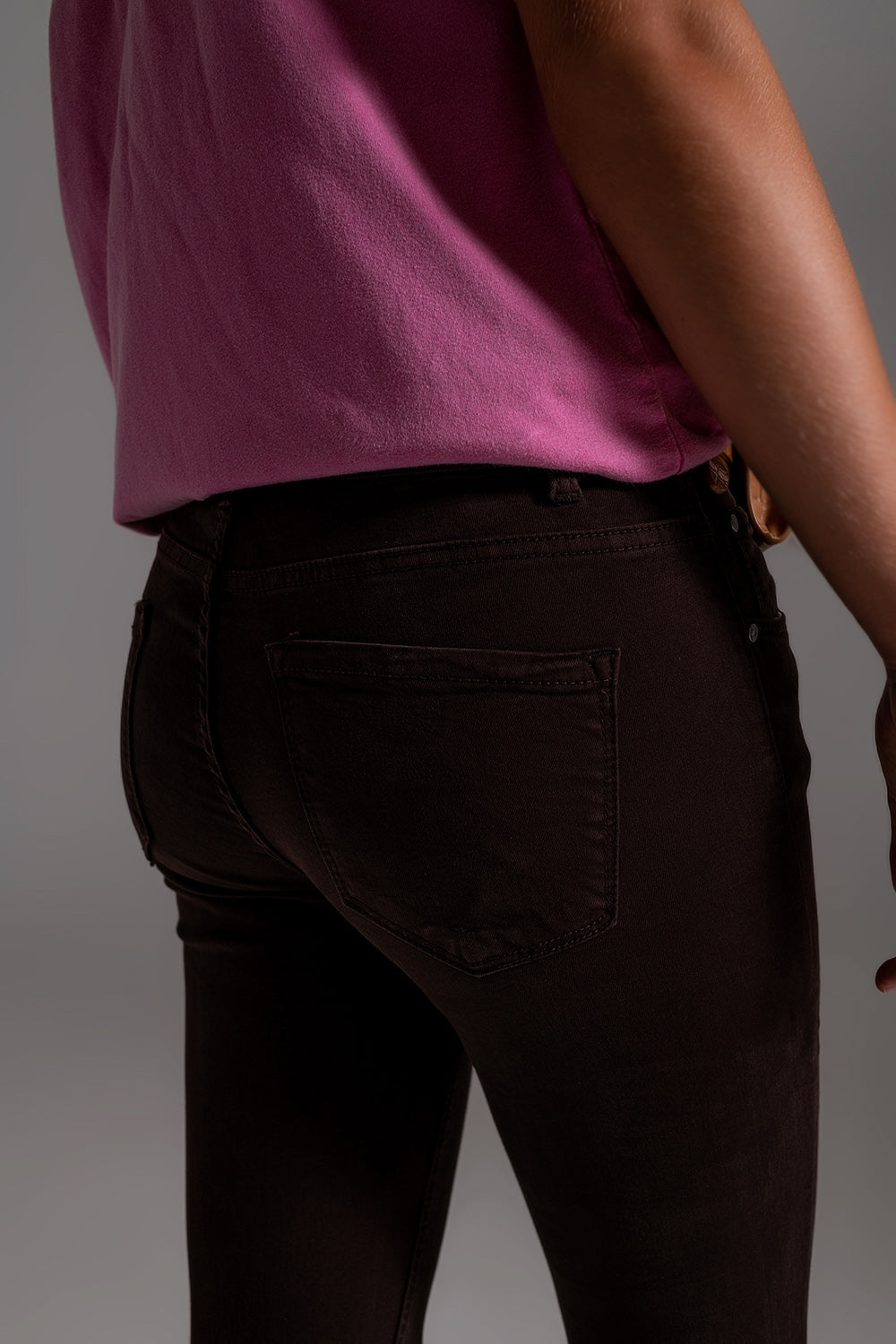 High waisted skinny jeans in brown - Coloured Jeans
