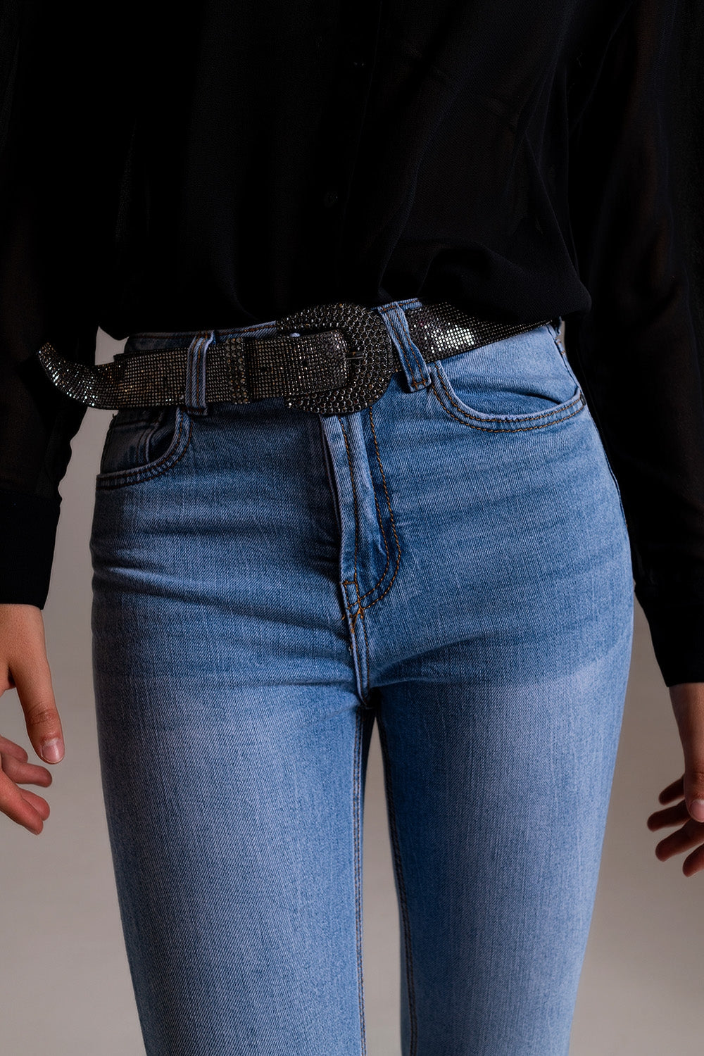 Skinny High Waist Jeans in Light Wash - Denim