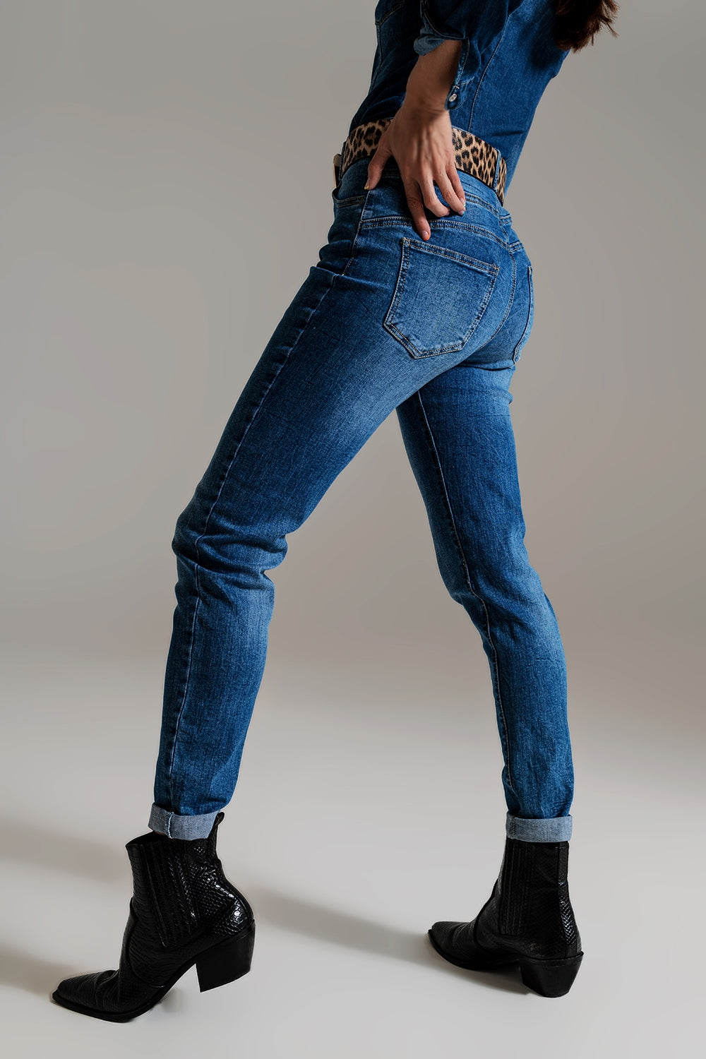 skinny High waisted Jeans in mid Wash - Denim