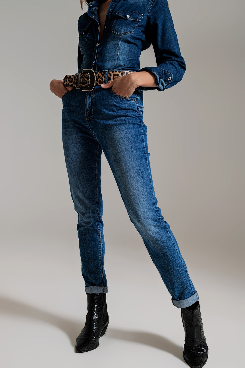 skinny High waisted Jeans in mid Wash - Denim