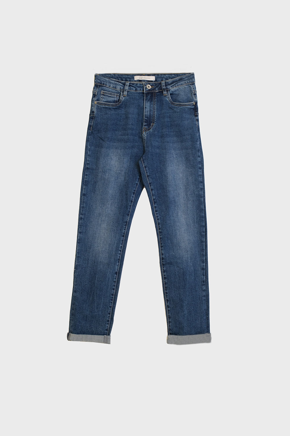 High waisted Skinny Jeans in Dark Wash With Five Pockets - Denim