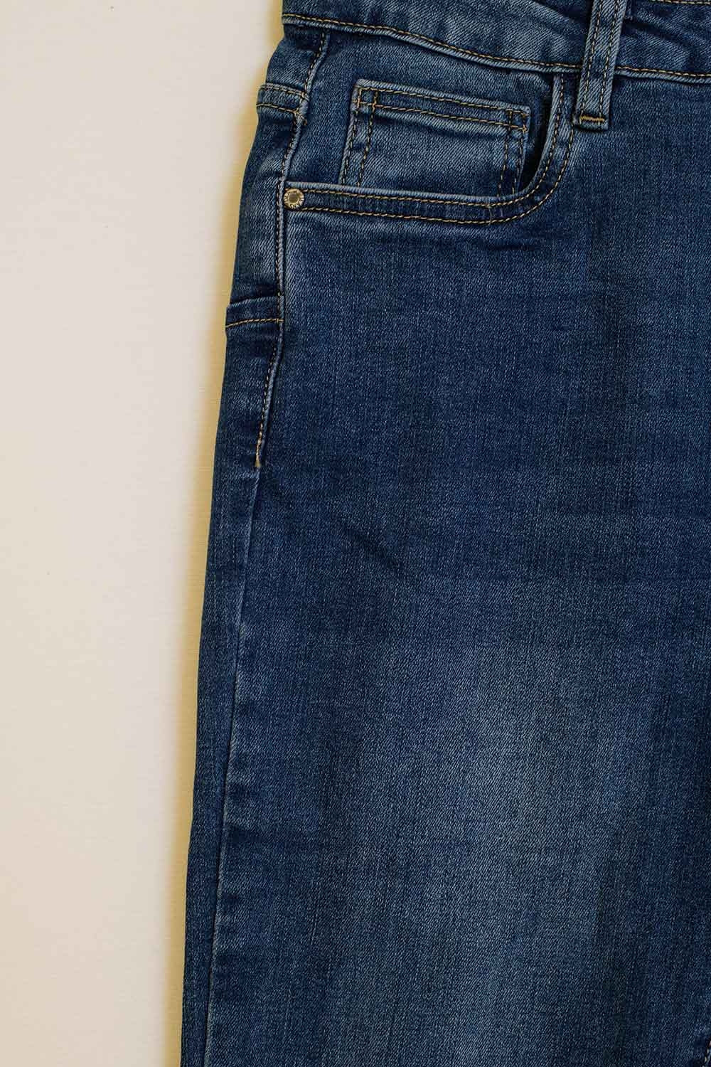 High waisted Skinny Jeans in Dark Wash With Five Pockets - Denim