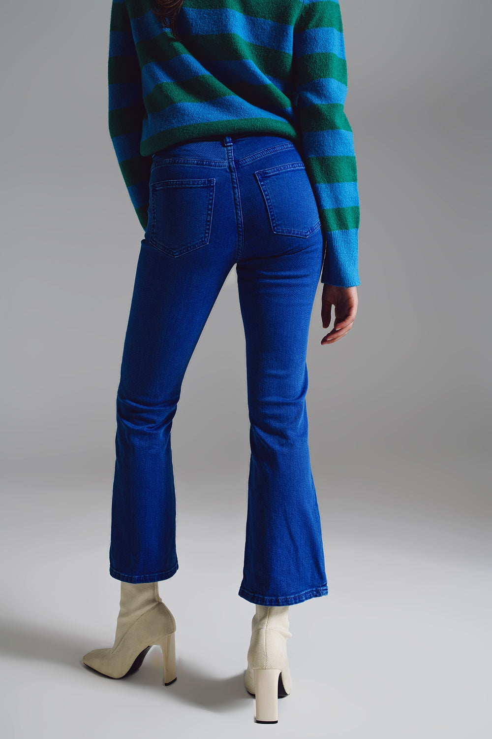 High waist flair jeans in blue - trousers