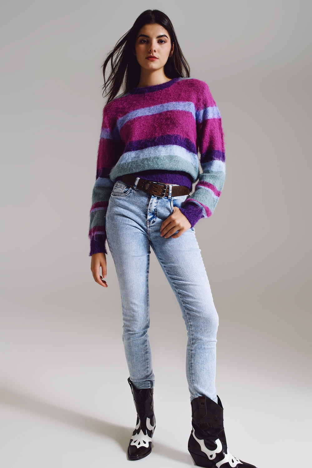 Super skinny jeans in mid rise in light blue wash - Denim