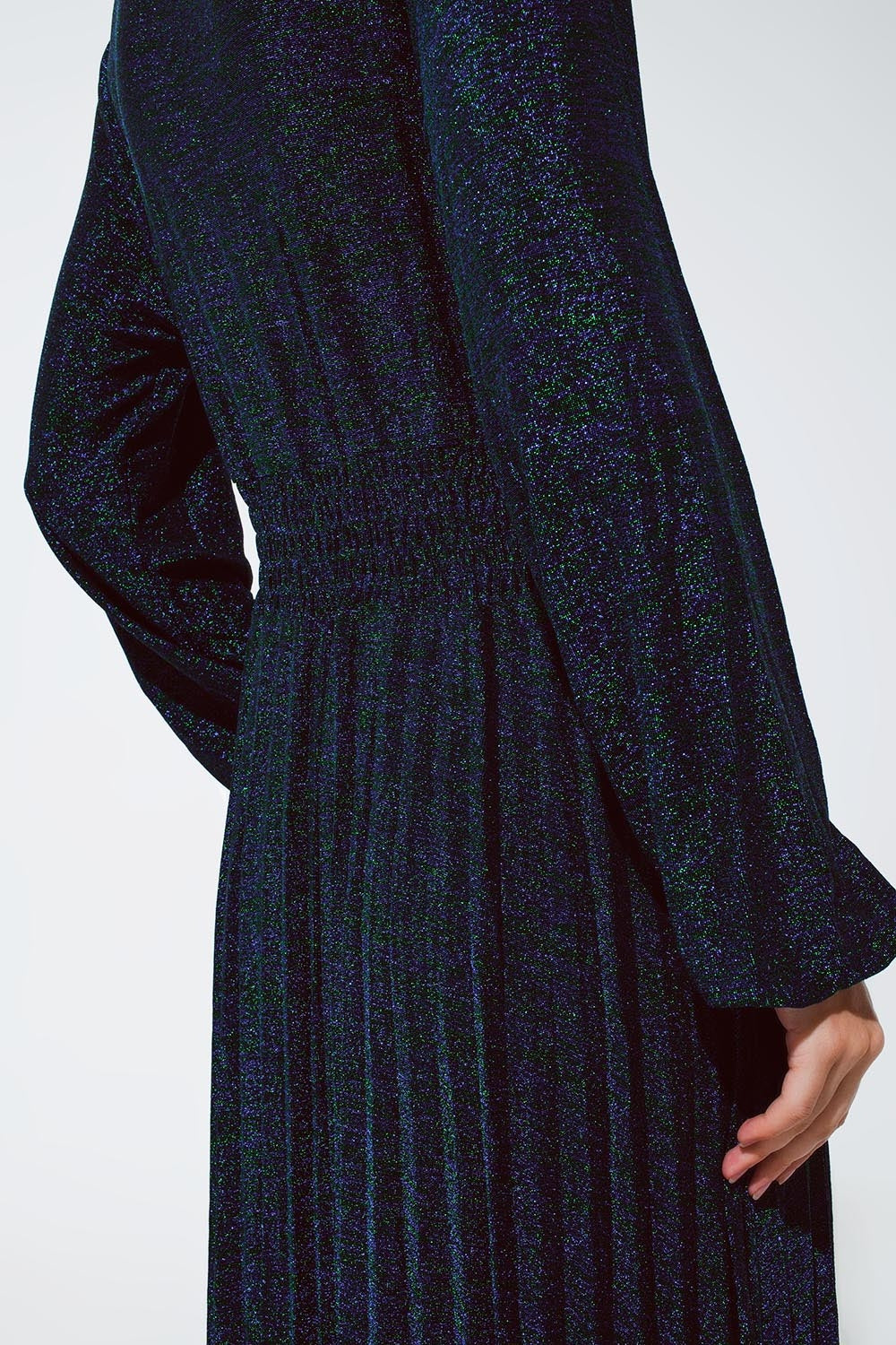 Party Long sleeve maxi dress with glitter in green - dress