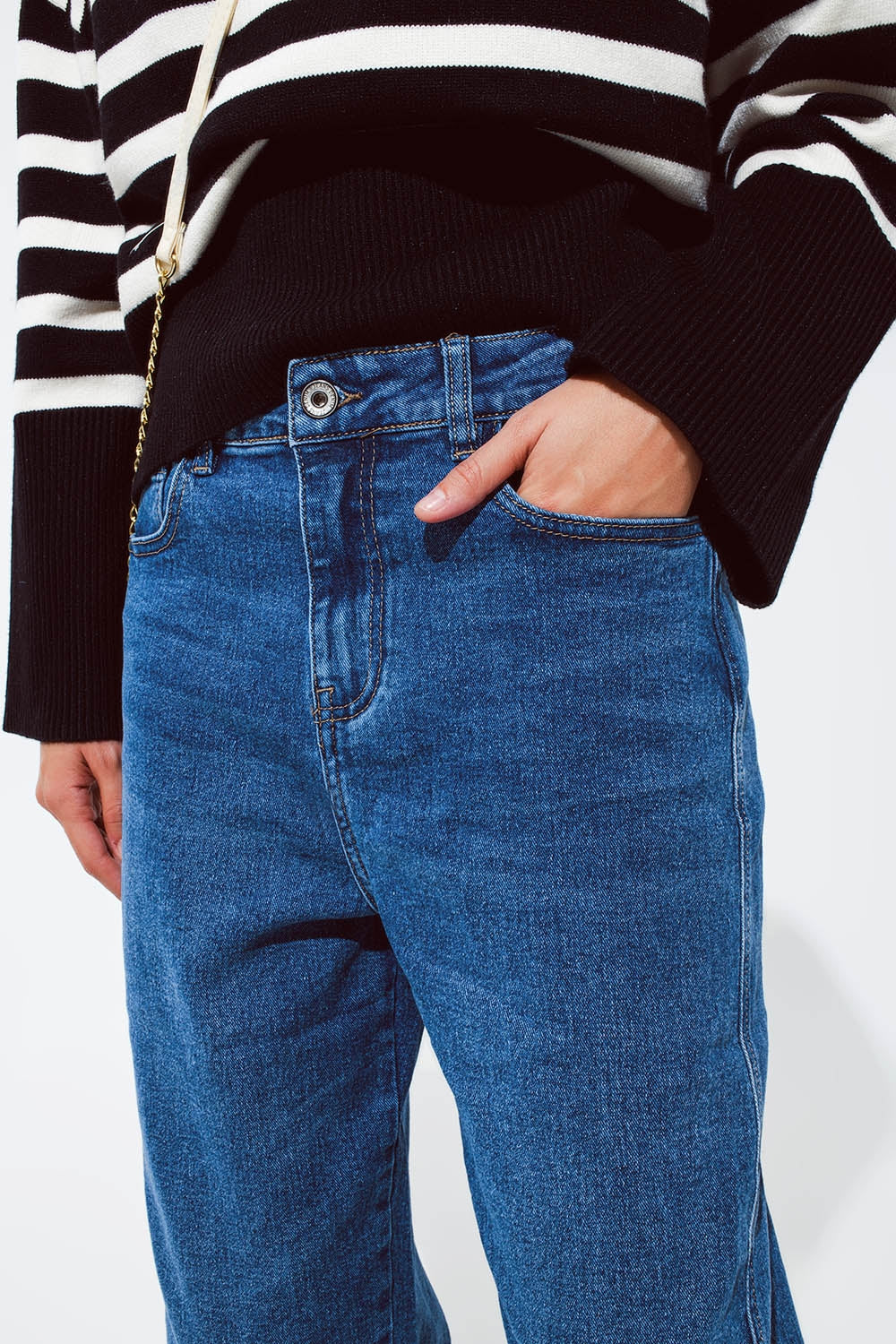 Dark blue oversized boyfriend jeans - Denim