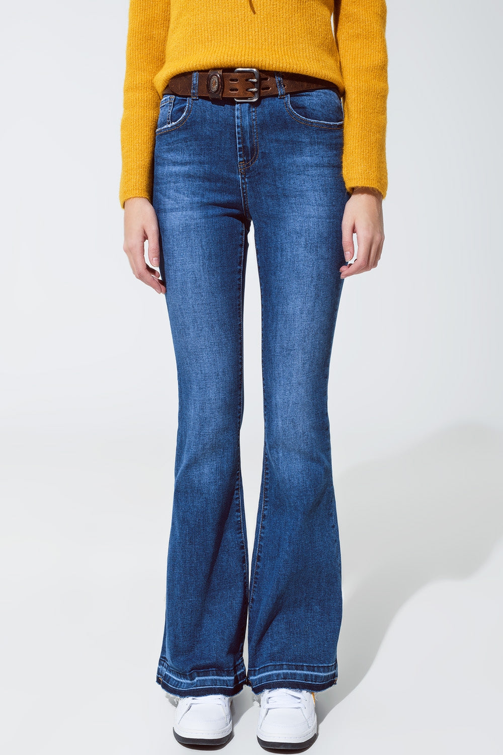 Medium blue skinny flared jeanss - Denim
