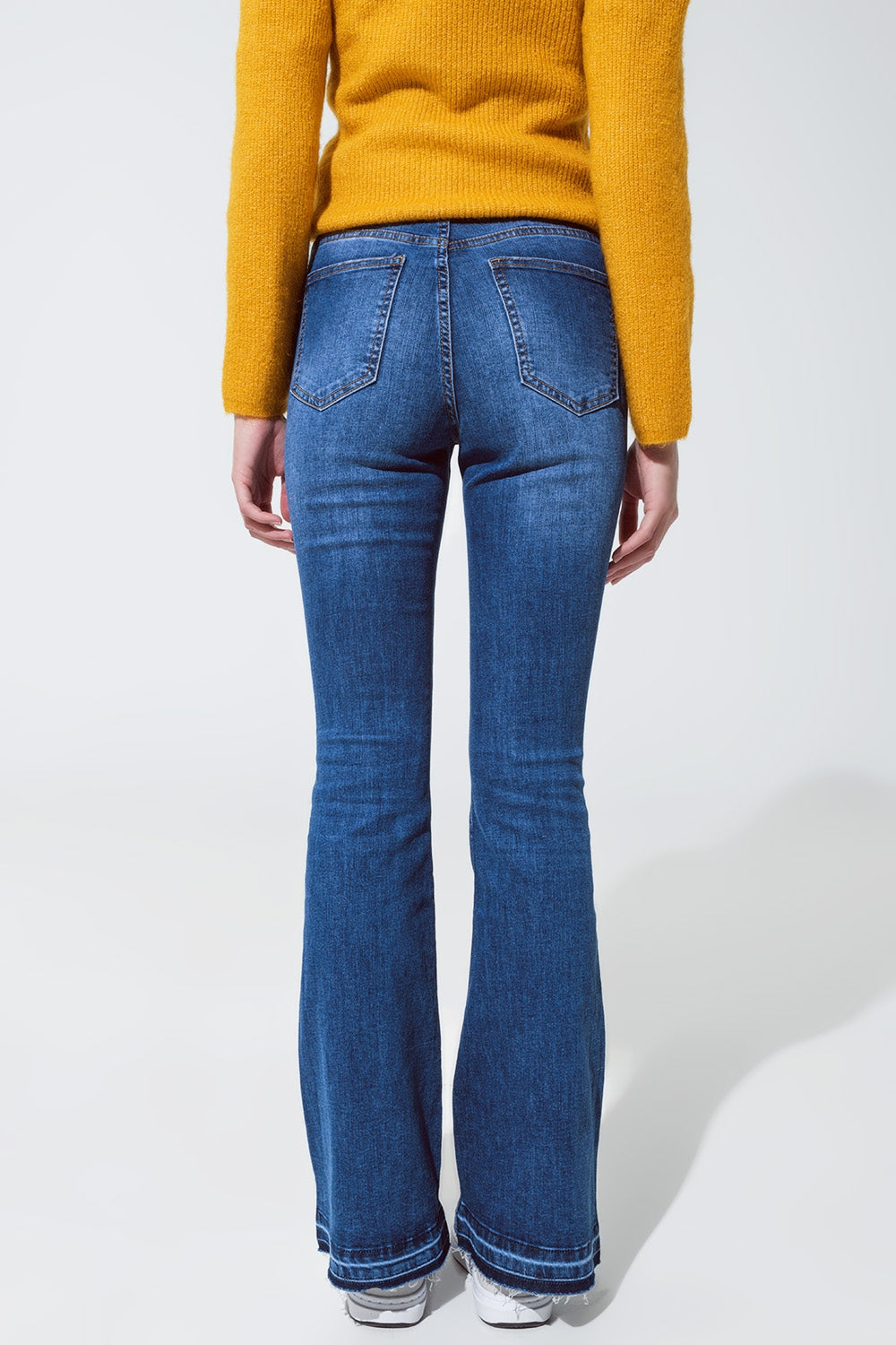 Medium blue skinny flared jeanss - Denim