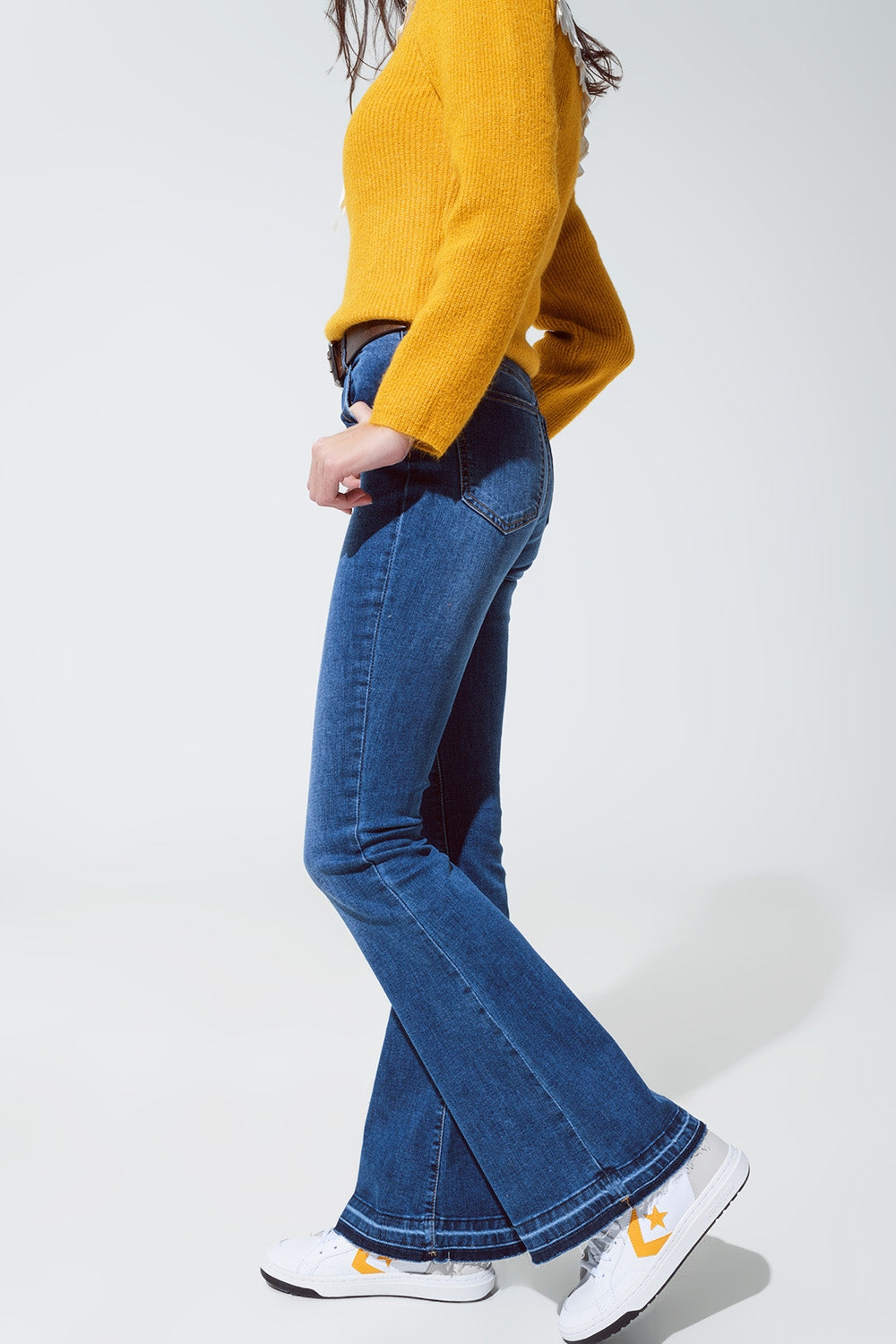 Medium blue skinny flared jeanss - Denim
