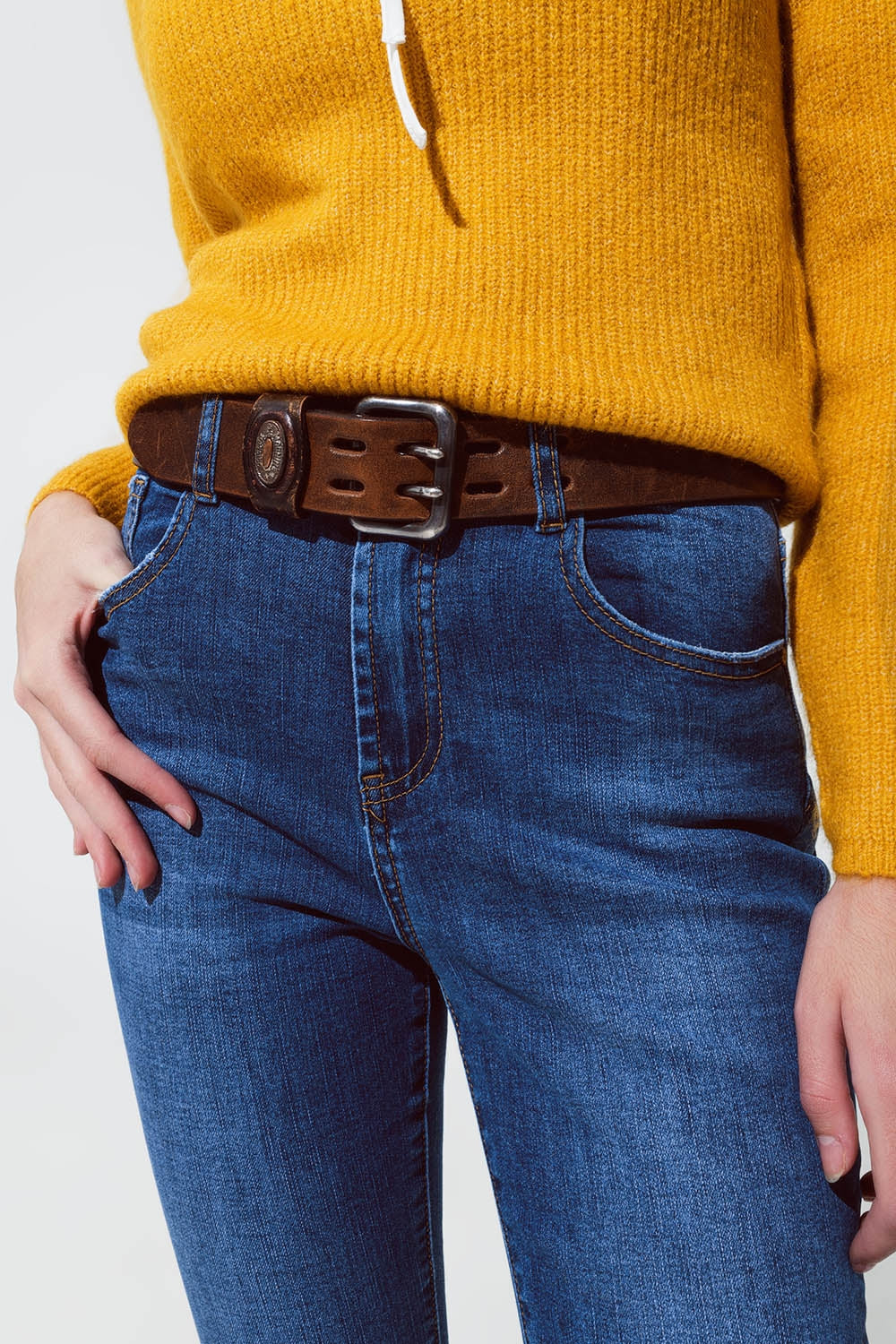 Medium blue skinny flared jeanss - Denim