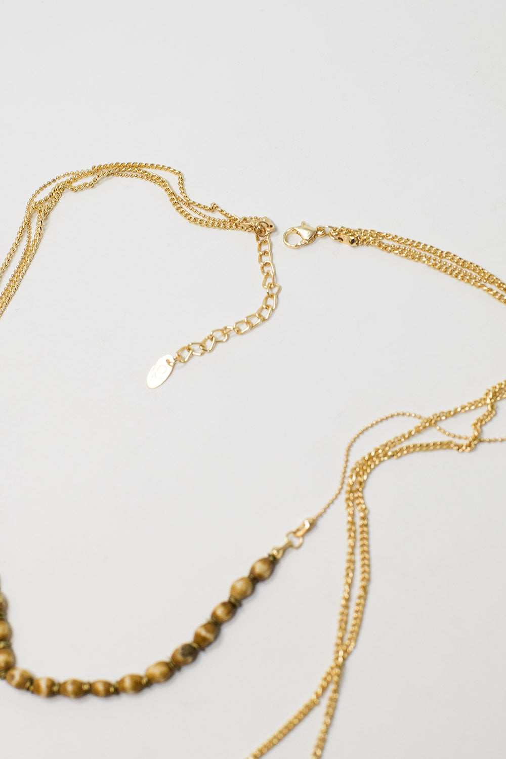 3 in 1 Necklace With Golden Beads In Different Shapes and Sizes