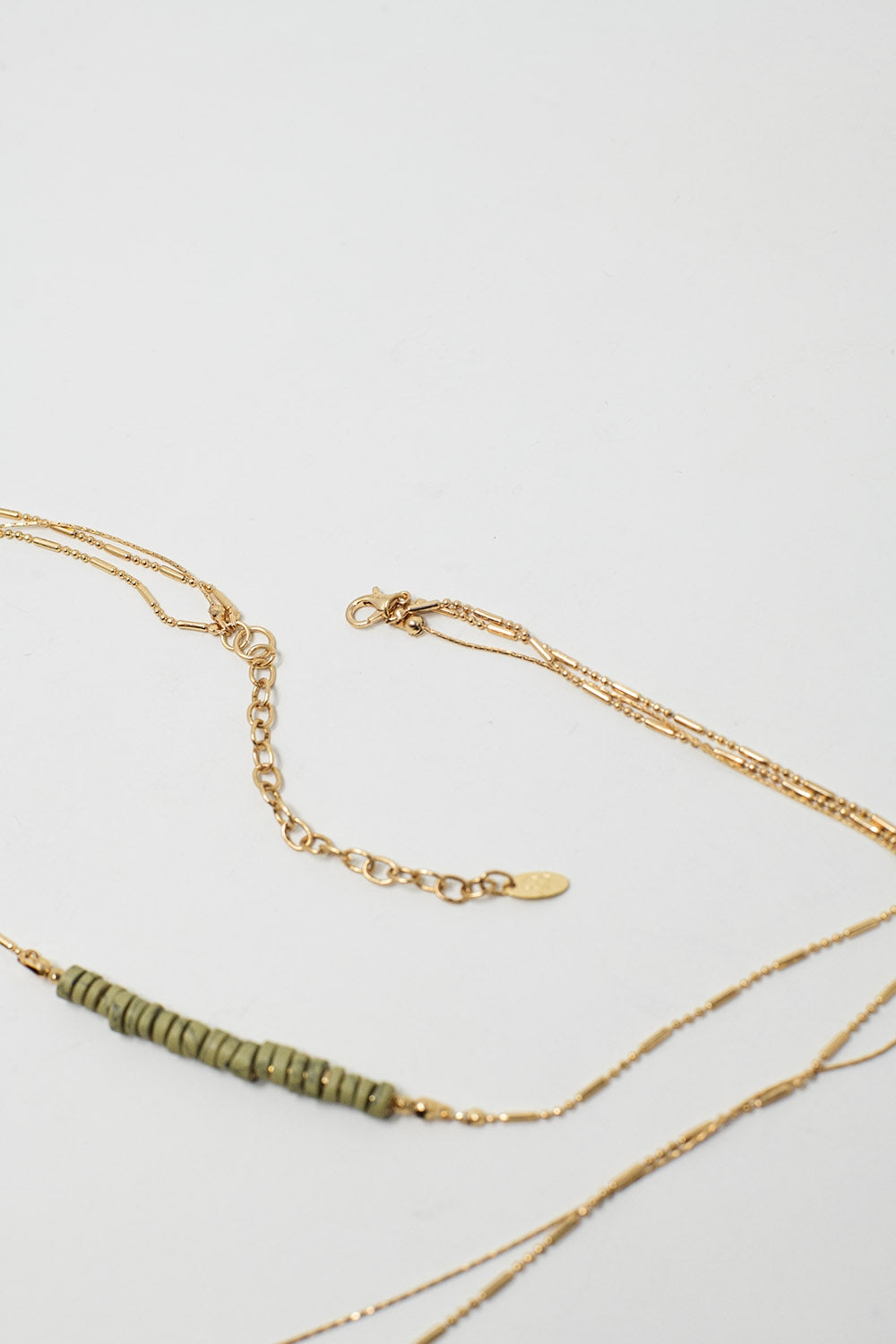 3 in 1 Necklace With white and Green Beads