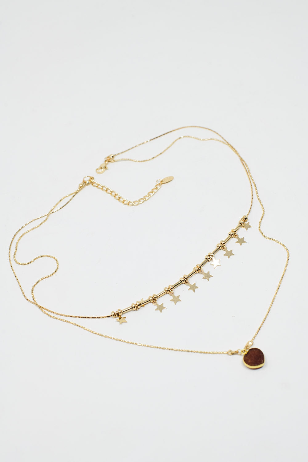 2 in 1 Necklace with Star and Heart Charms