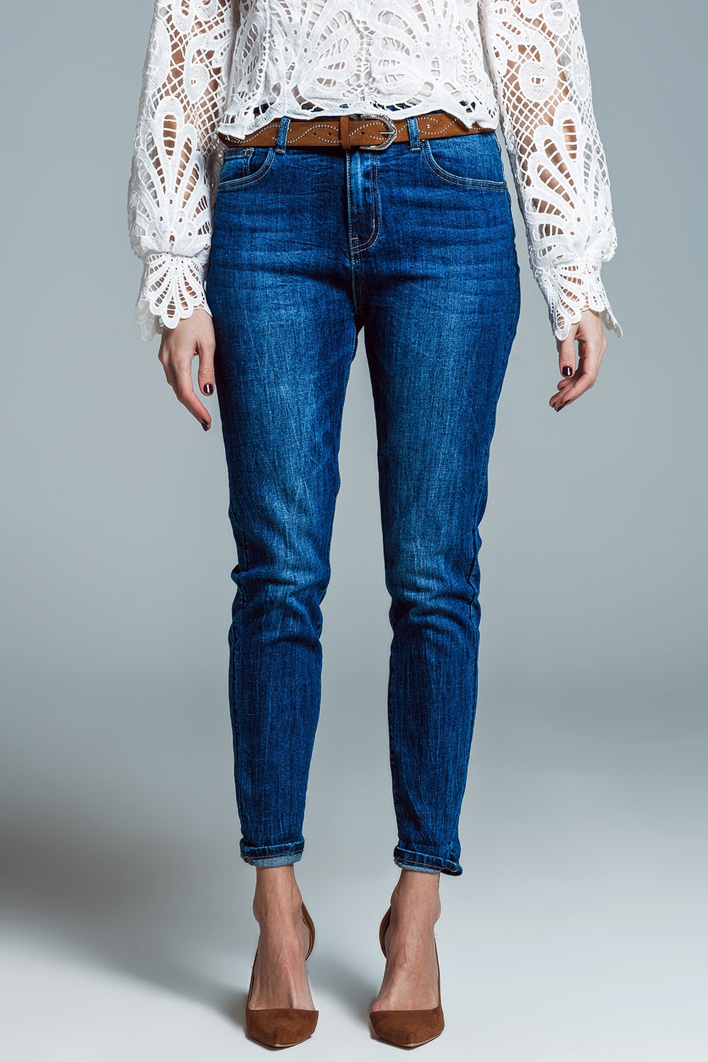 Jean super skinny basique délavage moyen