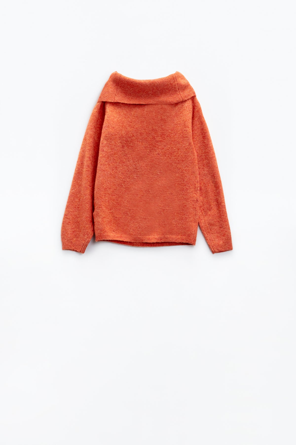 Orange sweater with boat neckline - jumper