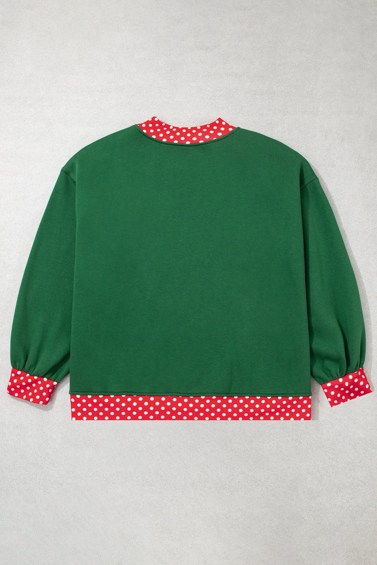 Tillandsia Purple Polka Dot Patchwork Round Neck Plus Size Sweatshirt - Plus Size/Plus Size Sweatshirts & Hoodies