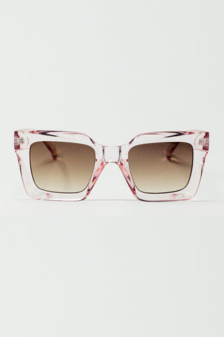 Lunettes de soleil carrées roses des années 90