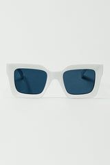 90's Squared Sunglasses in white
