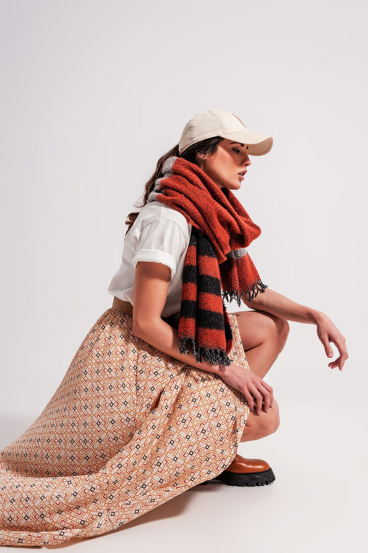 90s Midi skirt in geo print - Skirts