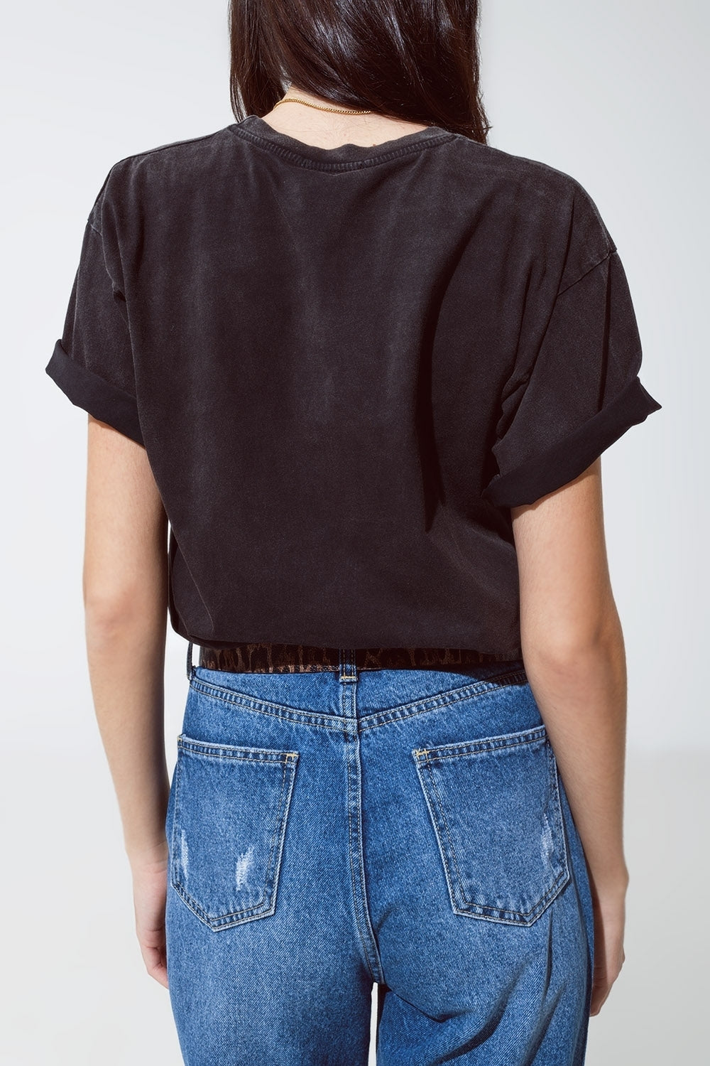 relaxed fit T-shirt in washed black with london logo
