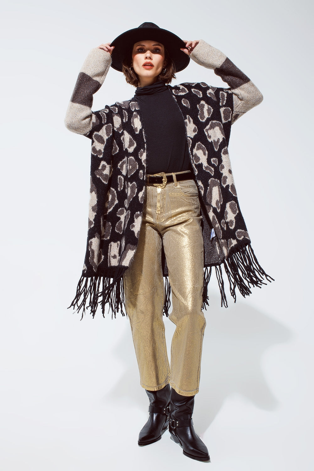 Gold straight leg jeans with metallic glow - Coloured Jeans