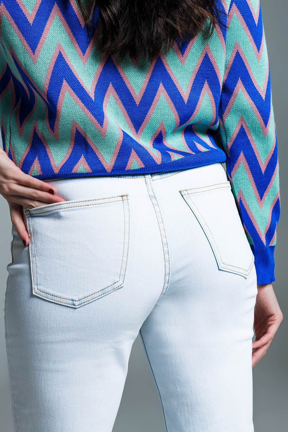 Basic Straight Leg Bleached Jeans - Denim
