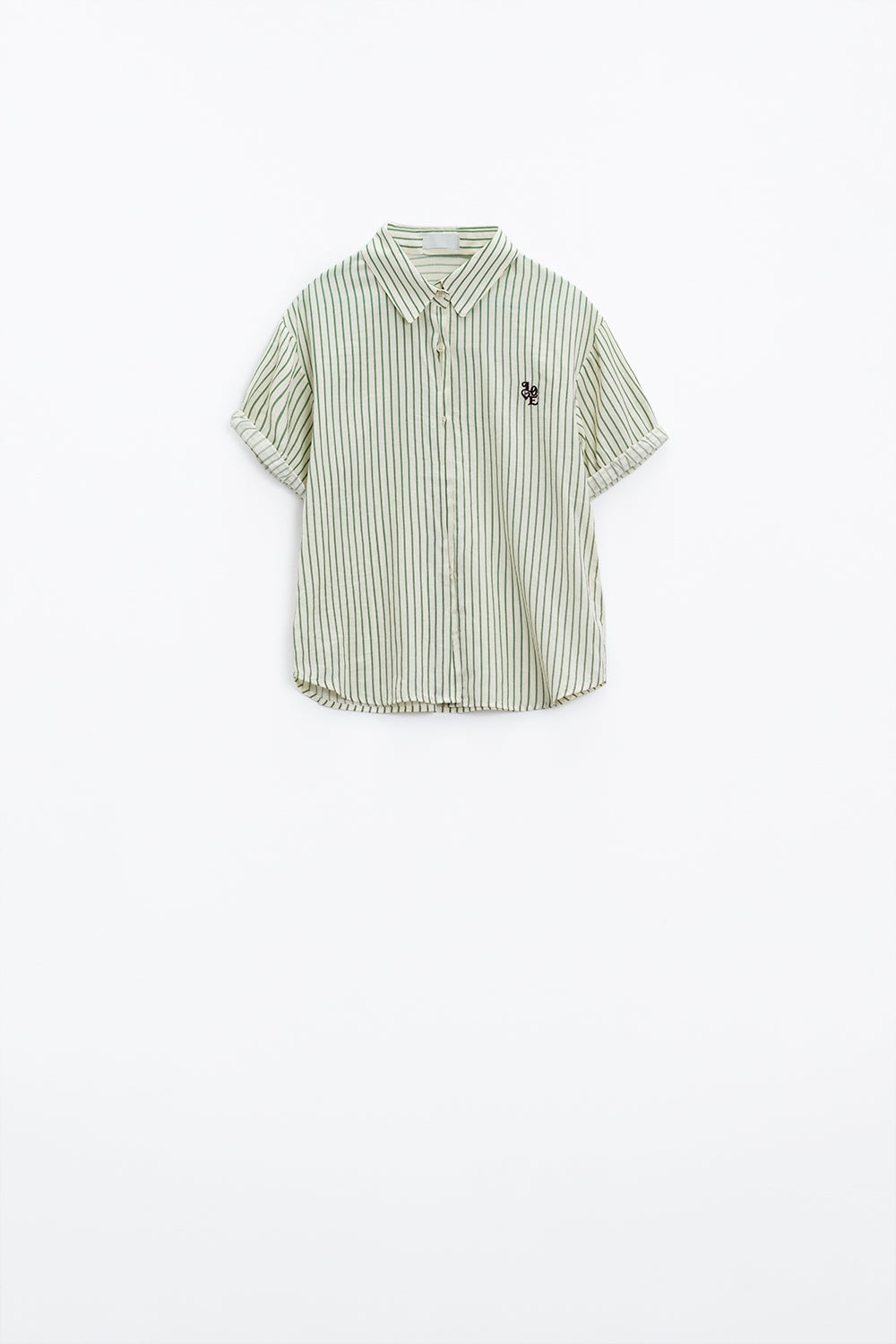 White Striped Blouse With Love Logo On Chest - Shirts
