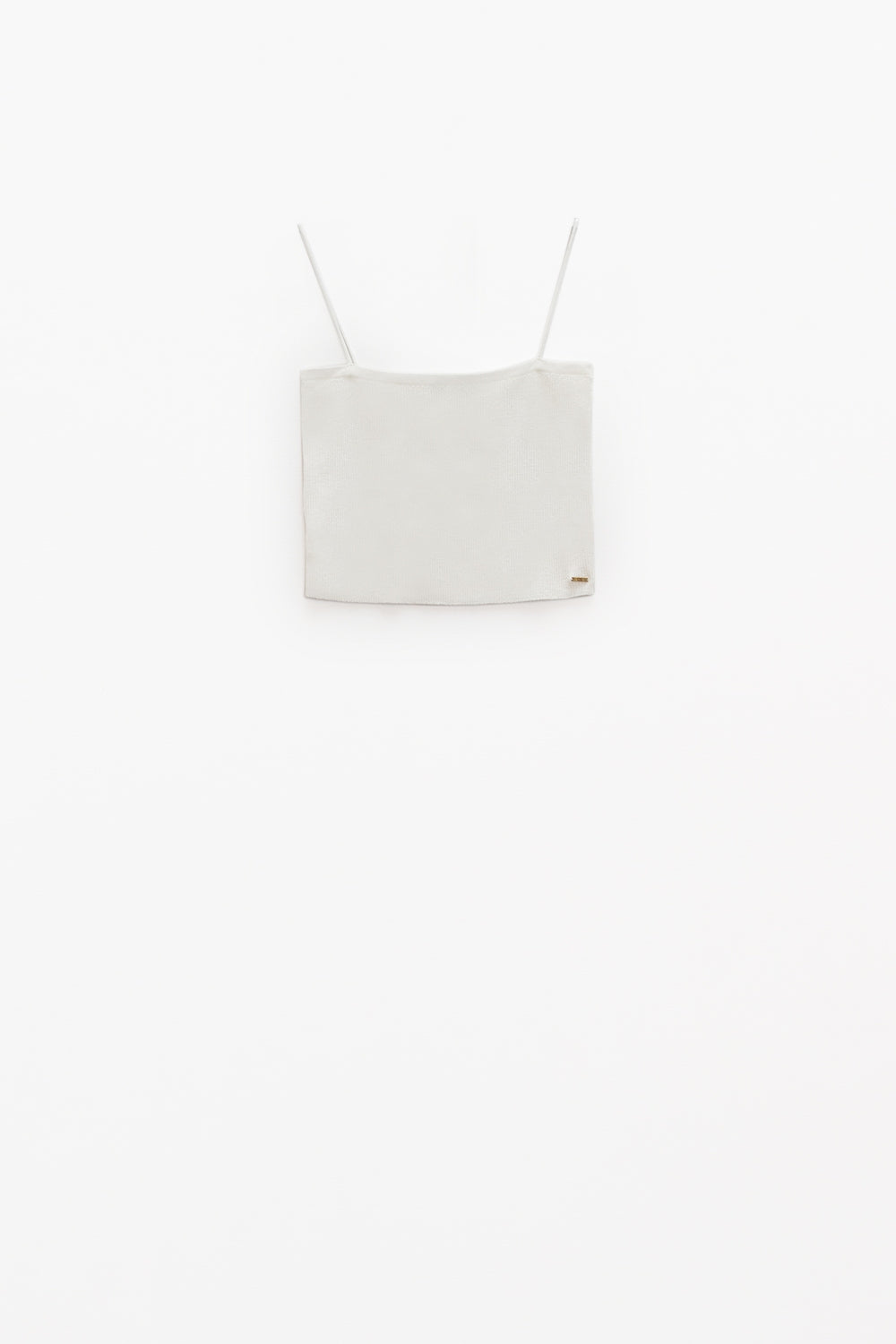 Basic knitted Top In White With Thin Straps