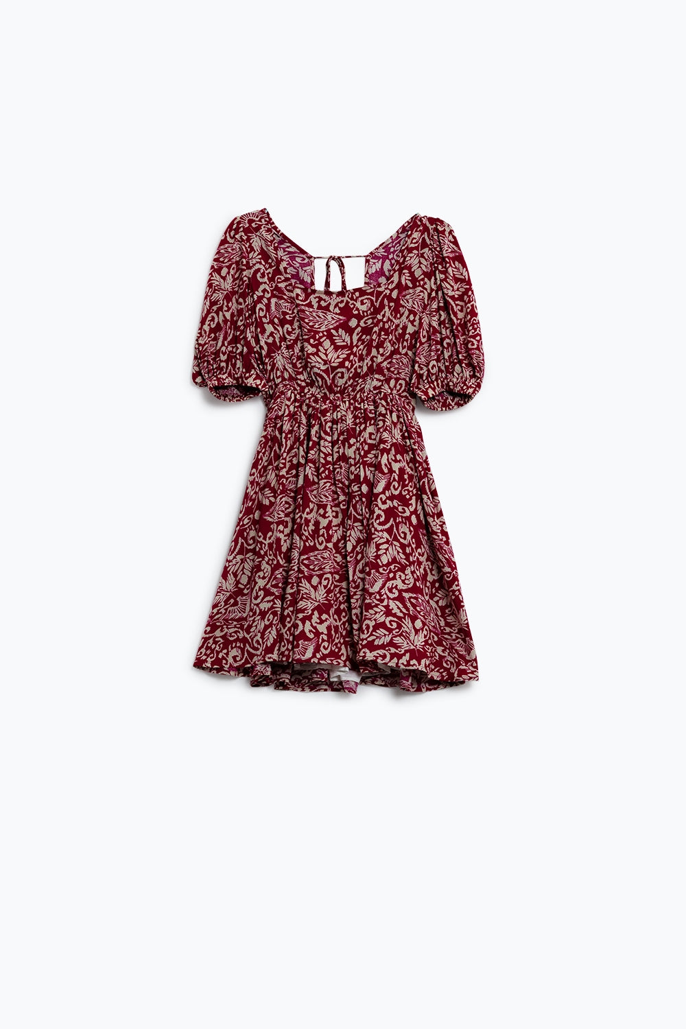 short floral print dress with gathered back - dress