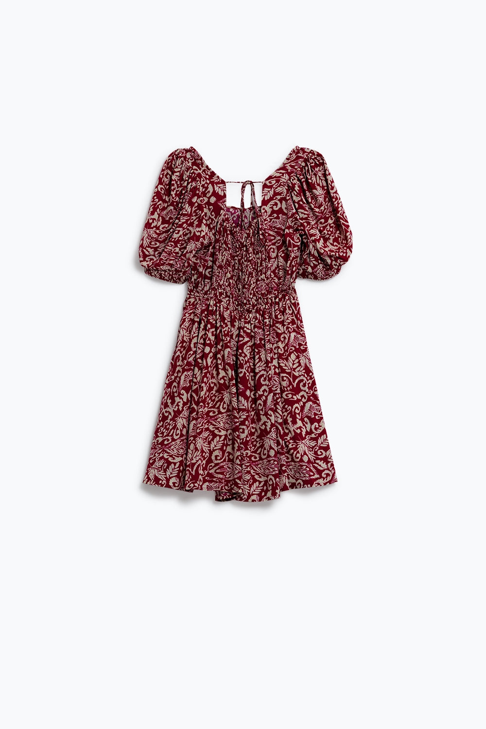 short floral print dress with gathered back - dress