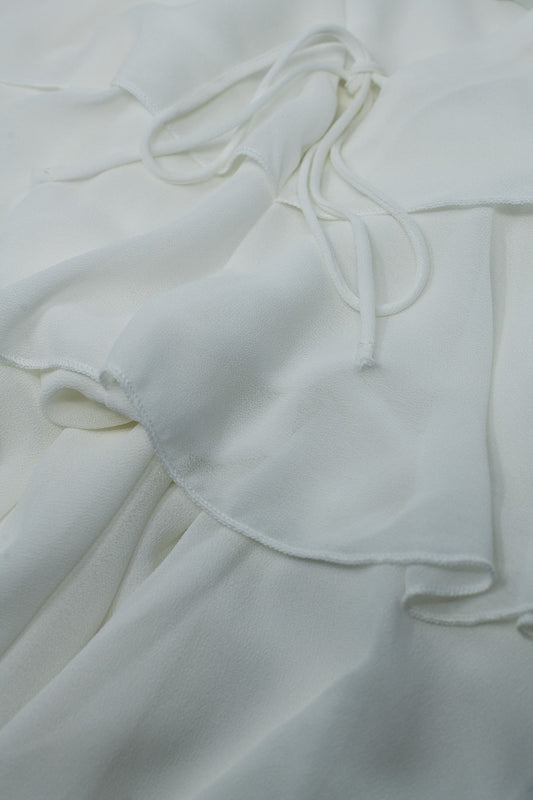 Ruffle Top WIth Thin straps in White - top