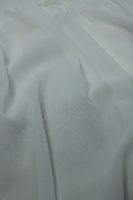 white chiffon Top With Ruche Design - top